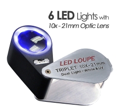 DIAMOND LOUPE TRIPLET WITH LED-UV LIGHT