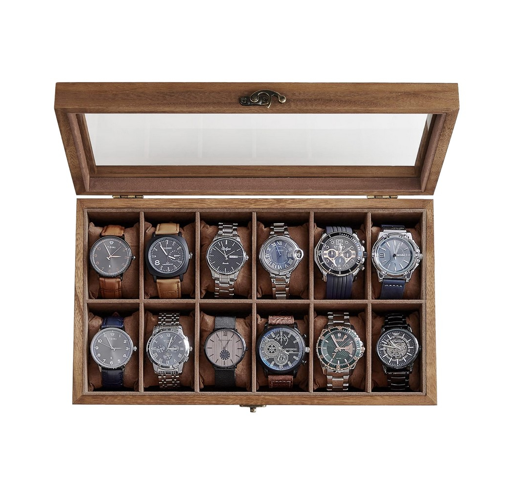 SCATOLA IN LEGNO PORTA 12 OROLOGI  art. W120